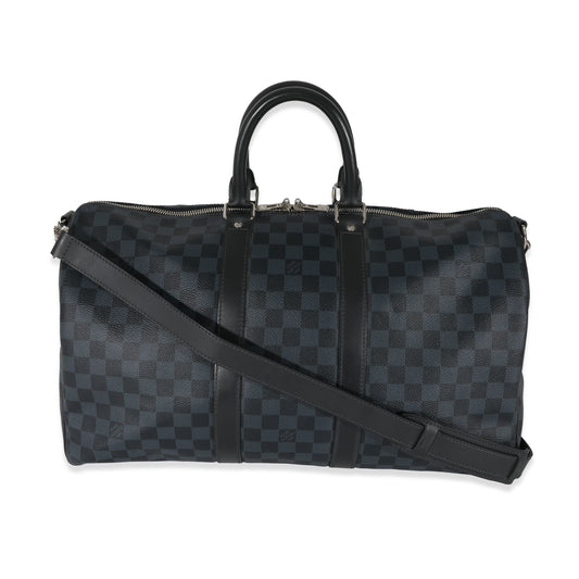 Louis Vuitton Damier Cobalt Keepall Bandouliere 45 Canvas Handbag
