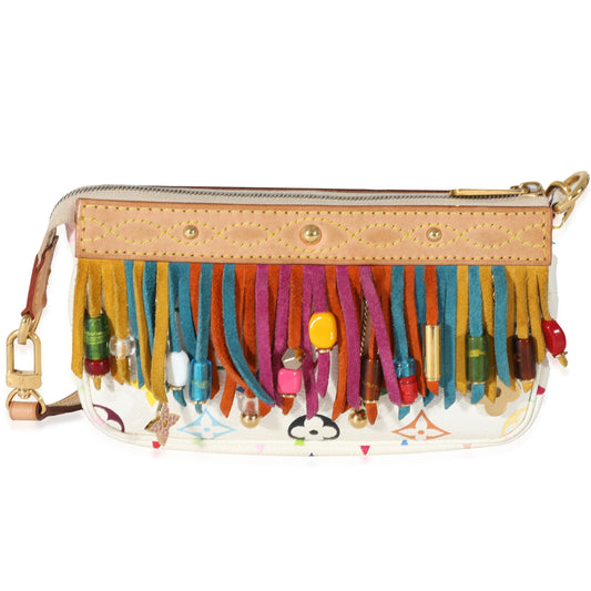 Louis Vuitton Fringe Pochette Accessories Monogram White Multicolor Jewelry