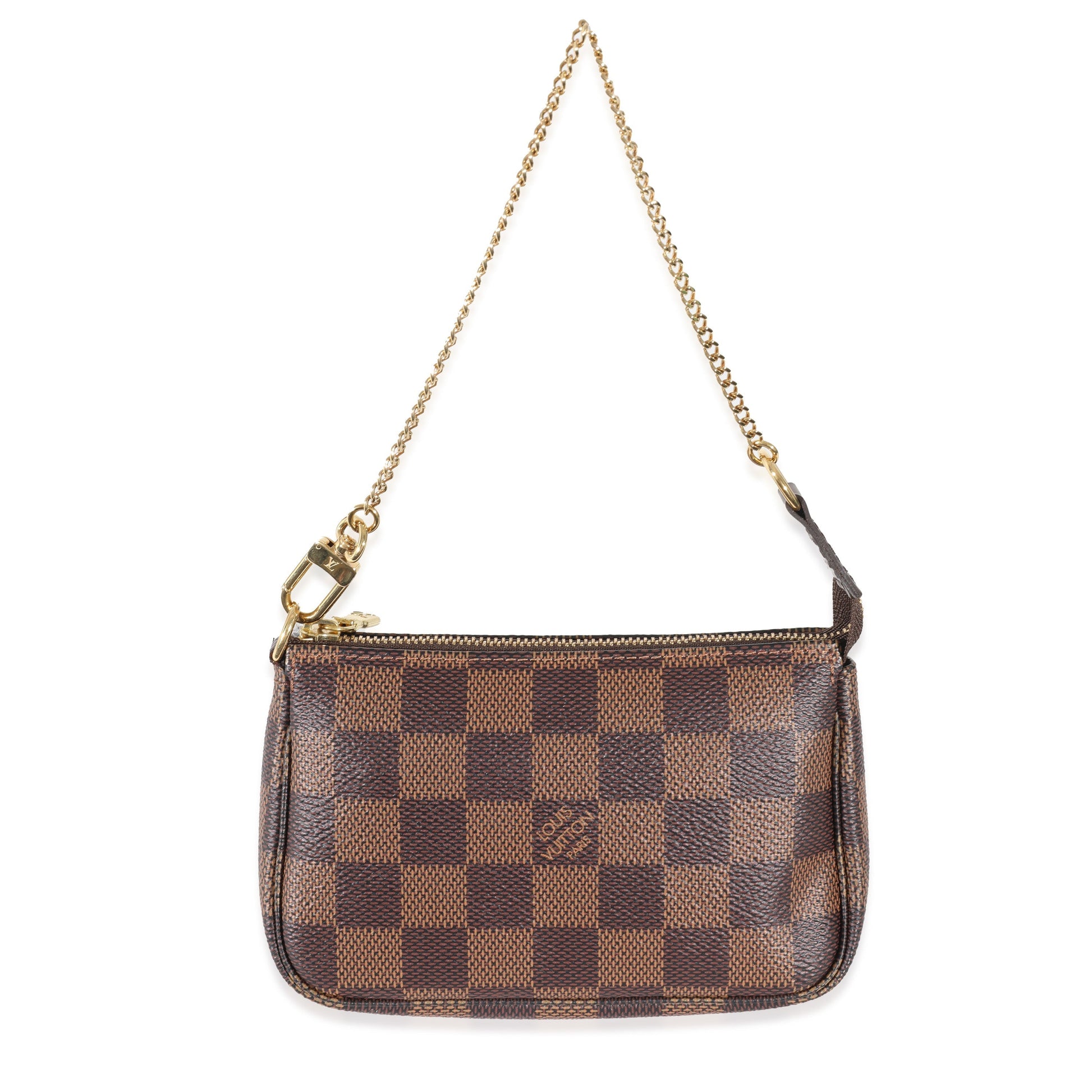 Louis Vuitton Damier Ebene Pochette Canvas Mini Clutch Bag