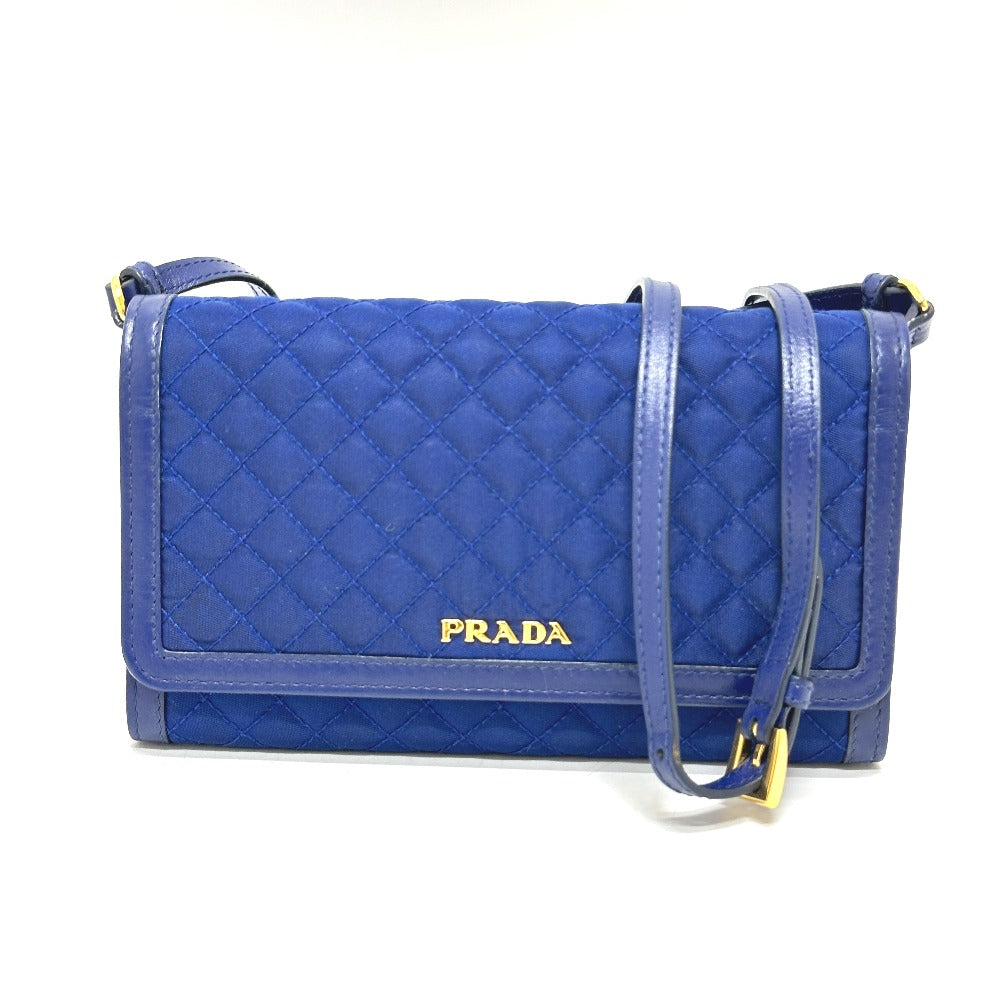 Shoulder Bag Quilting Nylon Blue