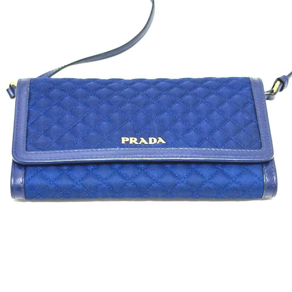 Shoulder Bag Quilting Nylon Blue