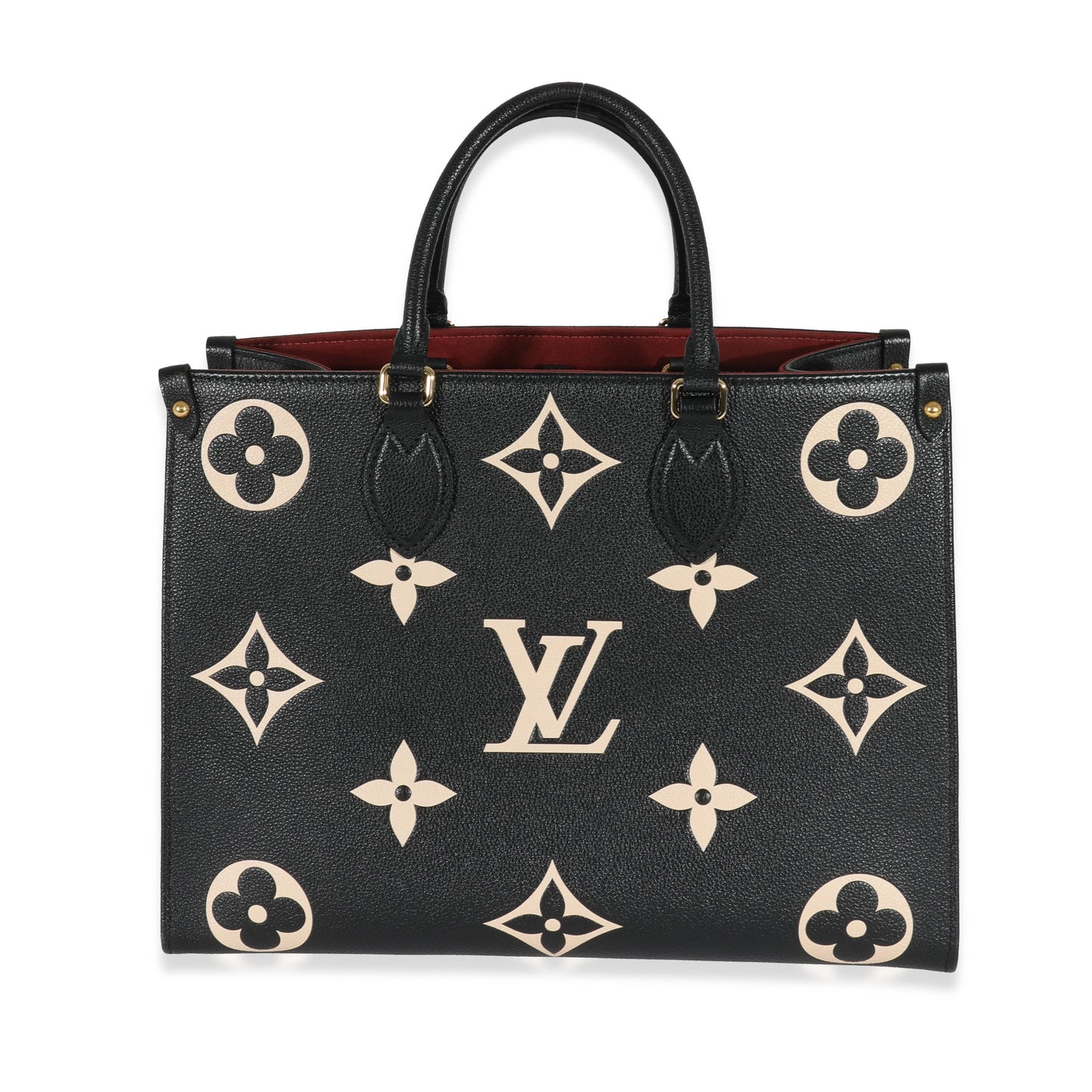 Louis Vuitton & Empreinte Onthego MM Monogram Black Beige Handbag