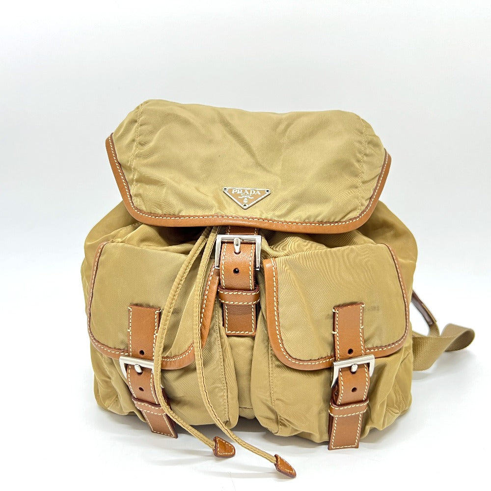 Backpack With Handbag Nylon Brown