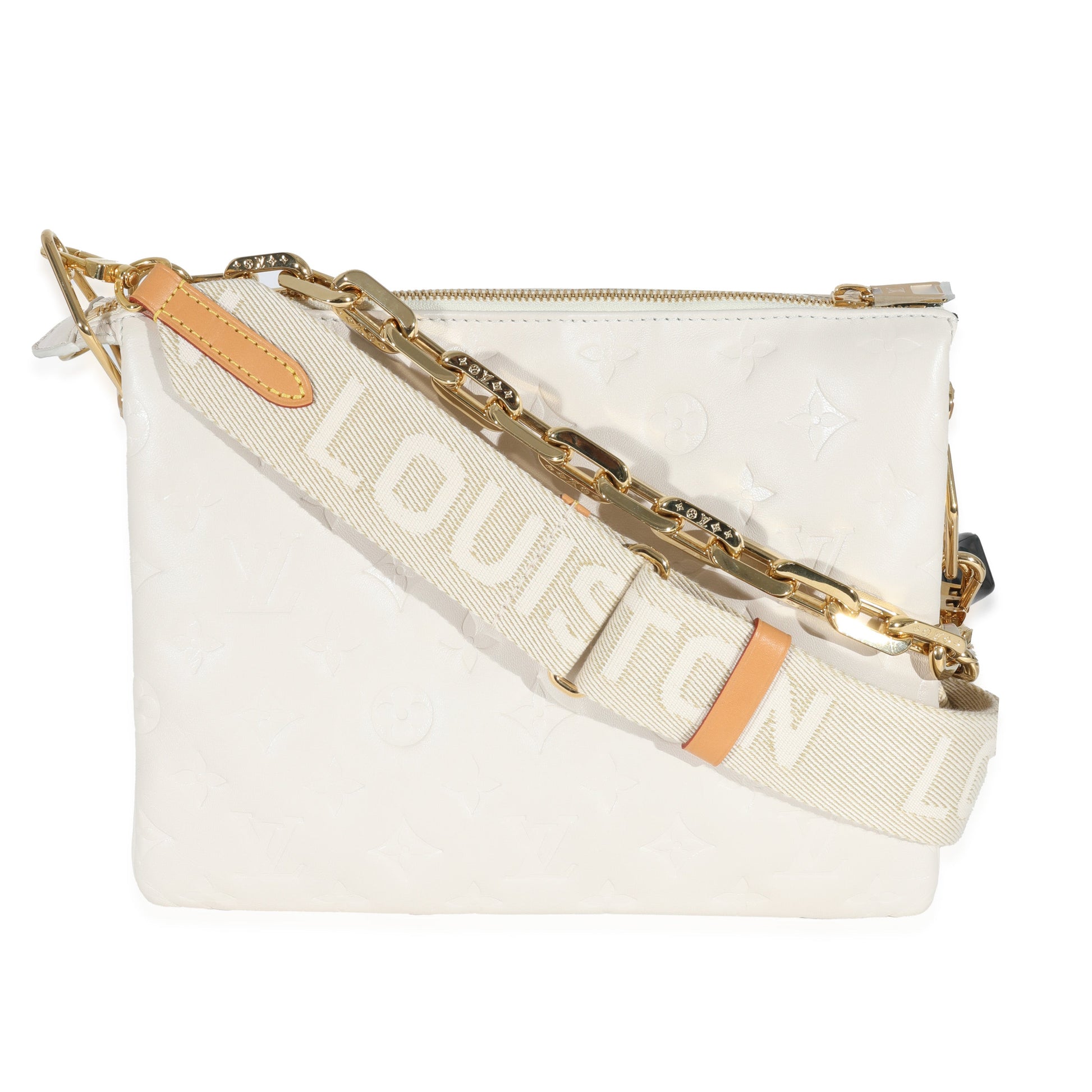 Louis Vuitton Puffy Coussin PM Monogram Lambskin Cream Handbag