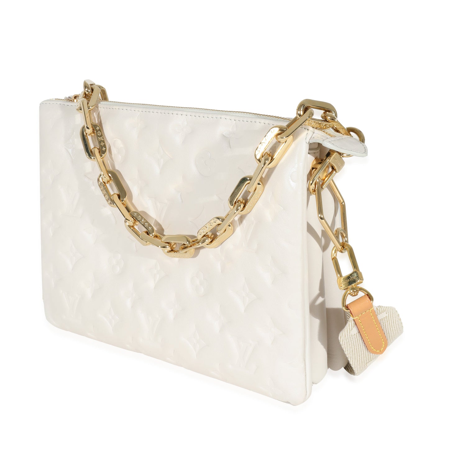 Louis Vuitton Puffy Coussin PM Monogram Lambskin Cream Handbag