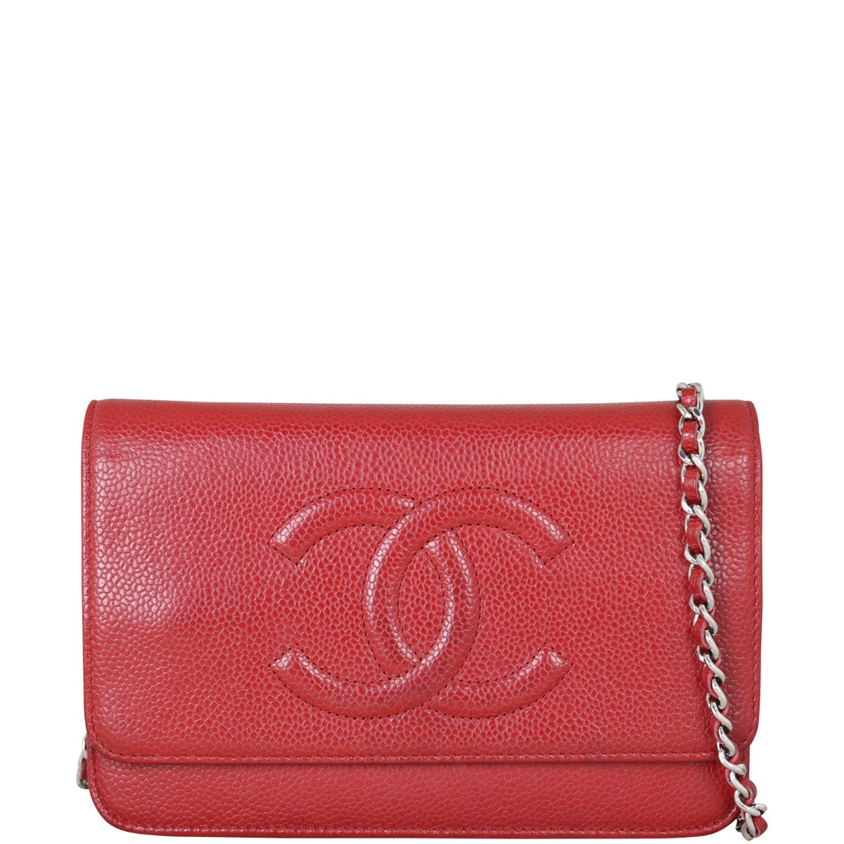 Chanel Timeless Wallet on Handbag Red Chain