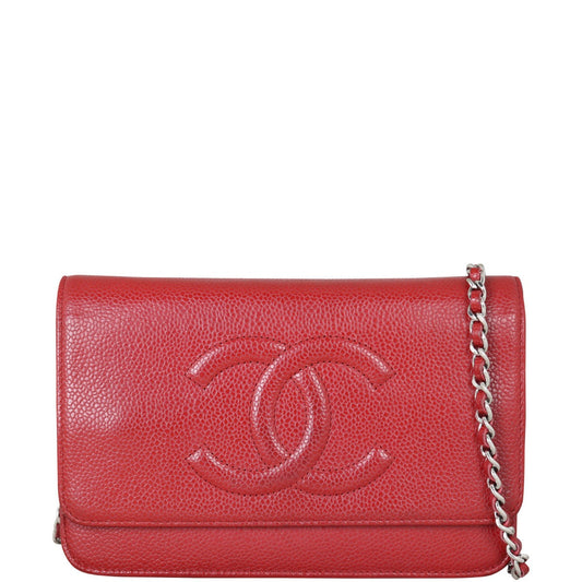 Chanel Timeless Wallet on Handbag Red Chain