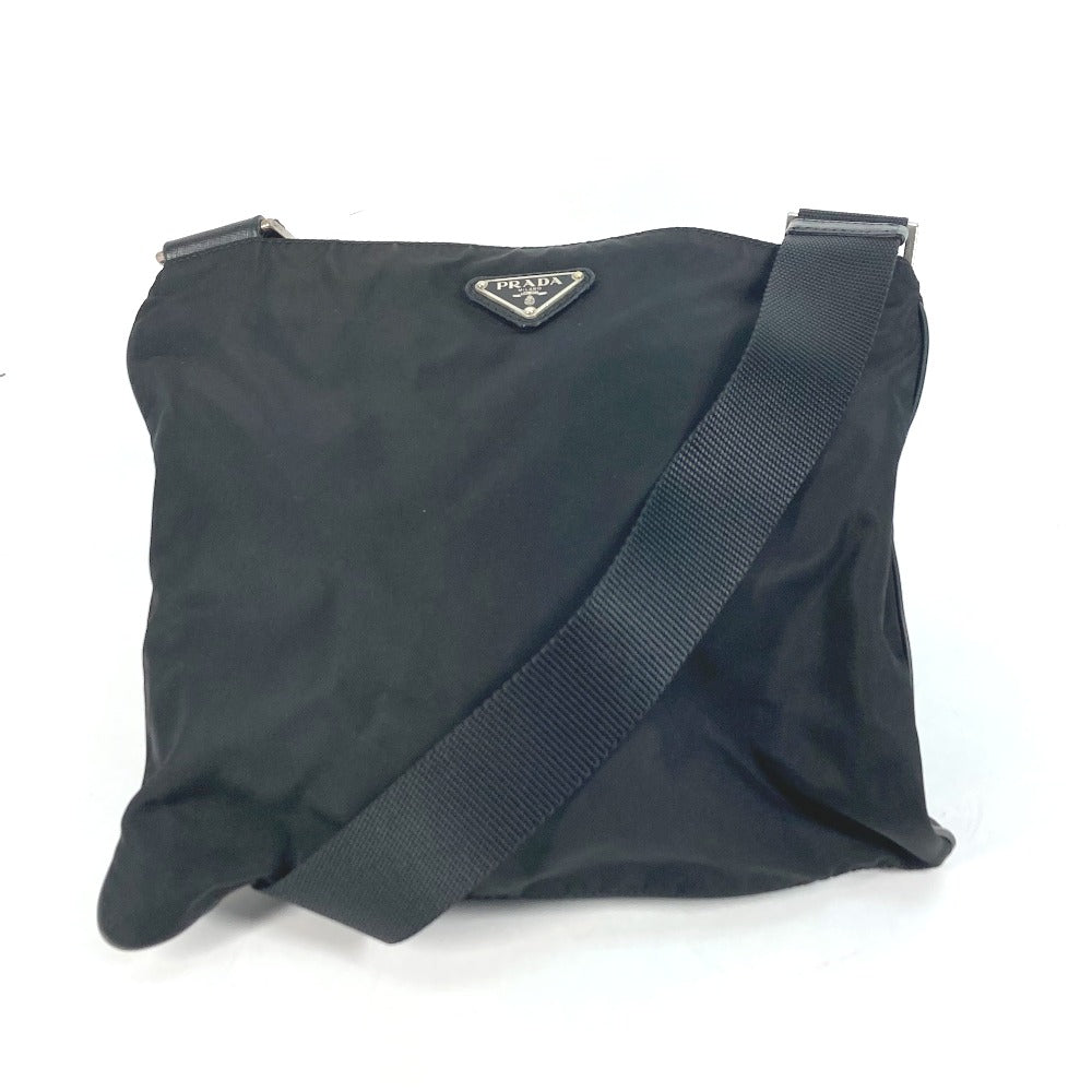Shoulder Bag Crossbody Pochette Bag Triangle Plate Nylon Black Crossbody Bag