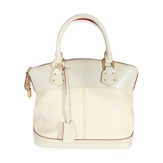 Louis Vuitton Ivory Suhali Lockit MM Leather Handbag