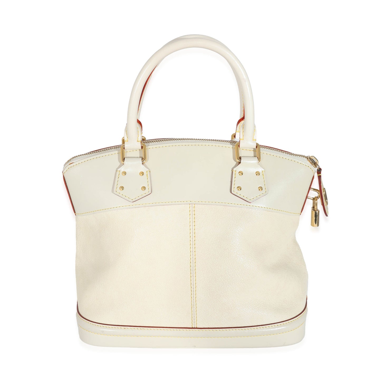 Louis Vuitton Ivory Suhali Lockit MM Leather Handbag