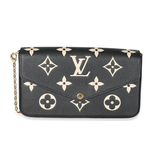 Louis Vuitton Empreinte Félicie Pochette Monogram Black Beige Clutch Bag
