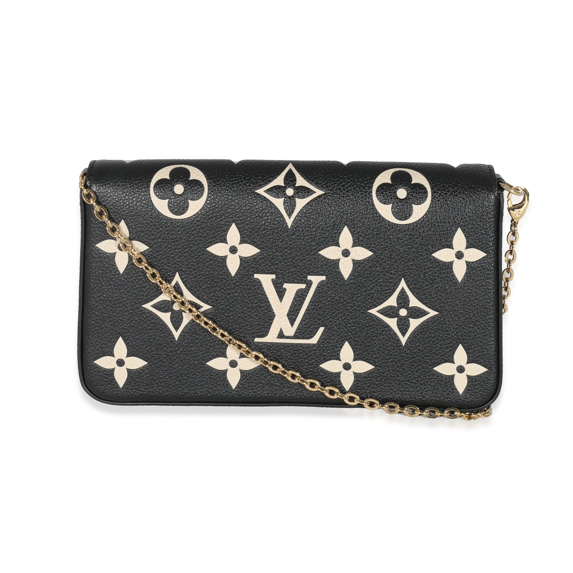 Louis Vuitton Empreinte Félicie Pochette Monogram Black Beige Clutch Bag