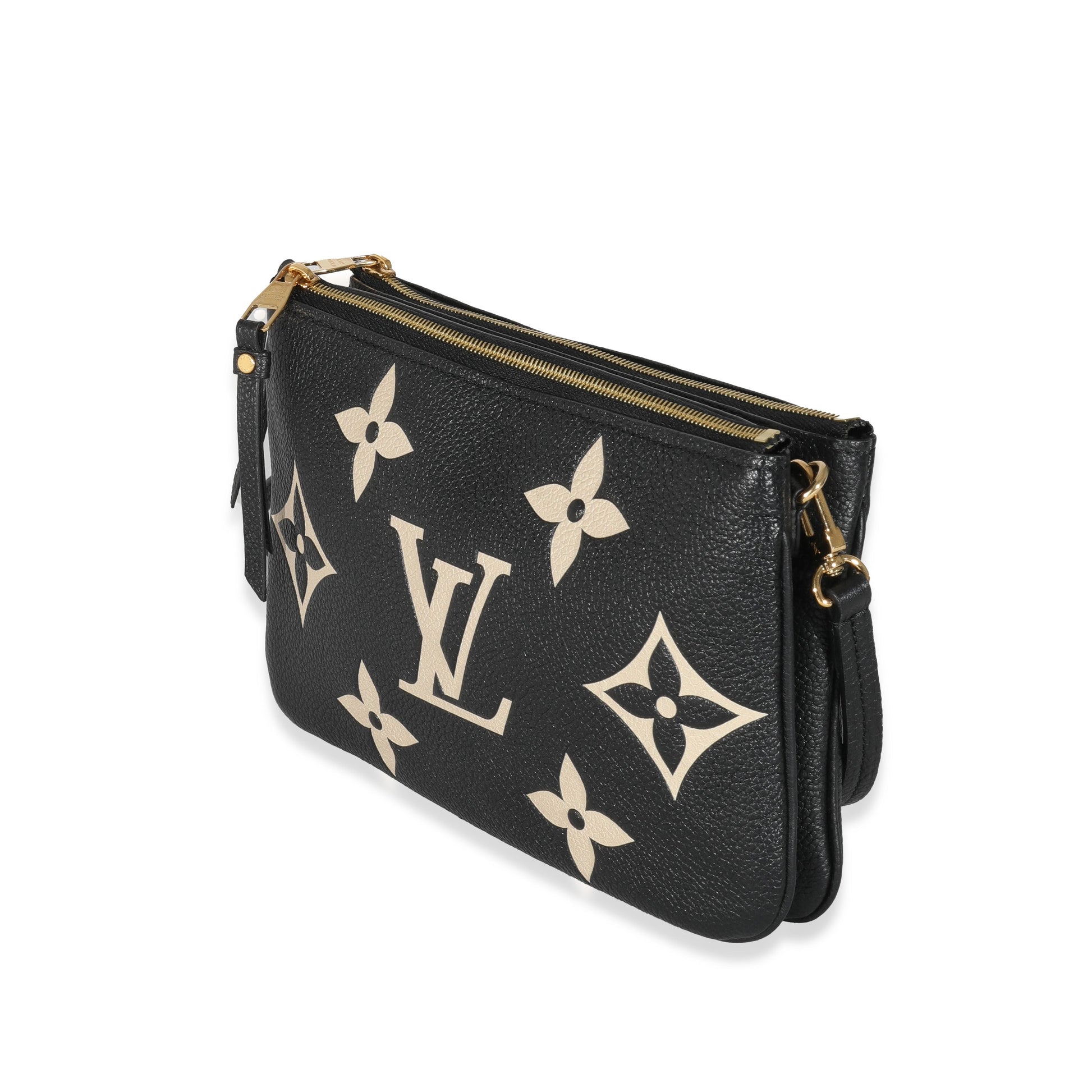 Louis Vuitton Bicolore Empreinte Double Zip Pochette Monogram Clutch Bag
