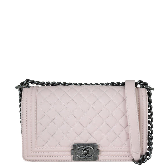 Chanel Boy Old Pale Handbag Pink Medium