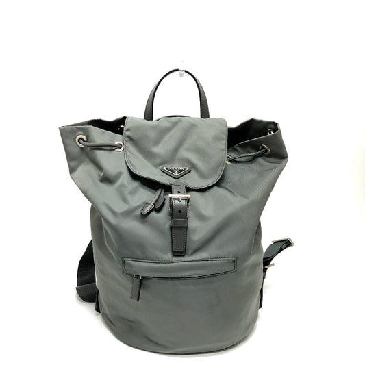 Backpack Gray Triangle Women Handbag Leather Logo
