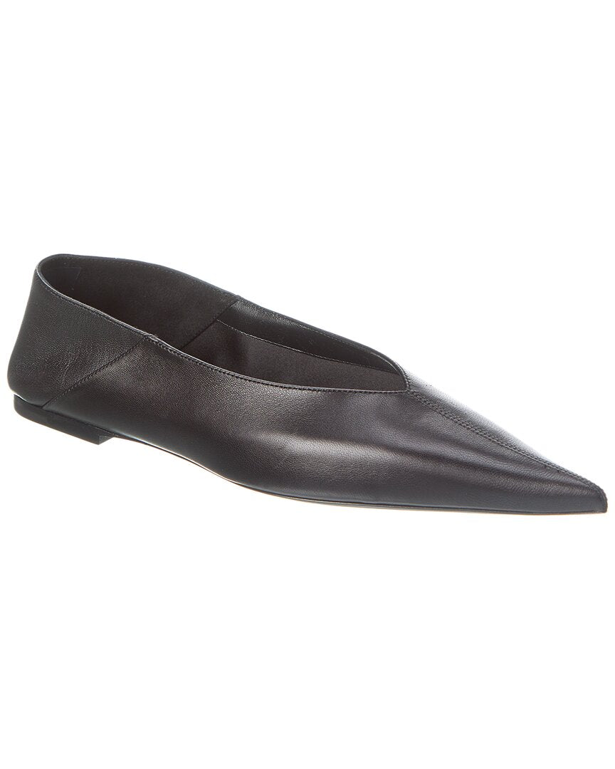 YSL Saint Laurent Carolyn Flat Leather Black Shoes