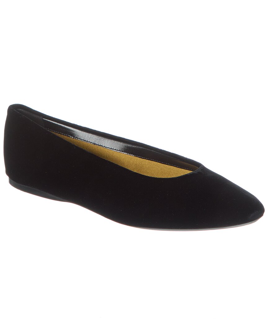 YSL Saint Laurent Gio Velvet Ballet Flat 2 Black Shoes