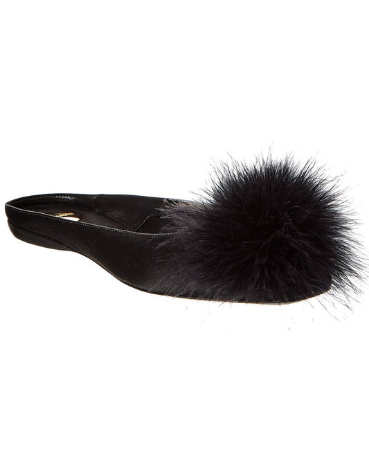 YSL Saint Laurent Lido Flat 2 Satin Black Shoes