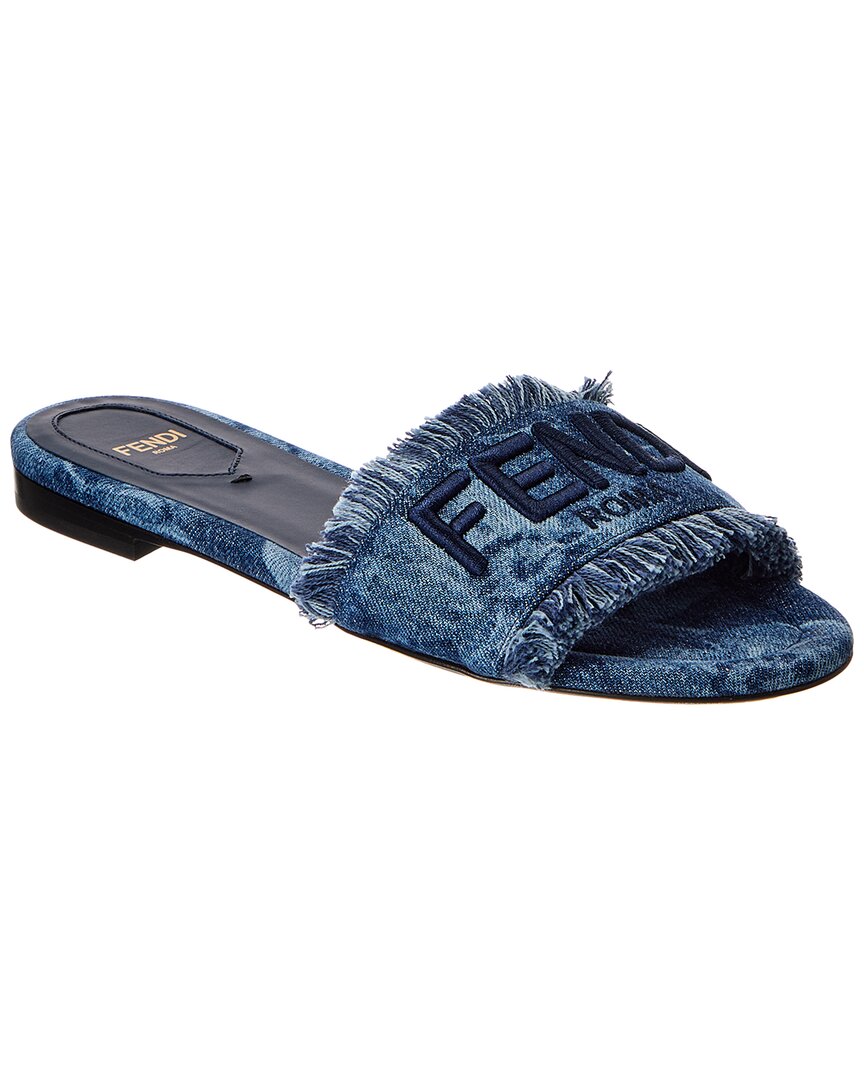 Fendi Shoe Sunshine Sandal Denim Blue Shoes