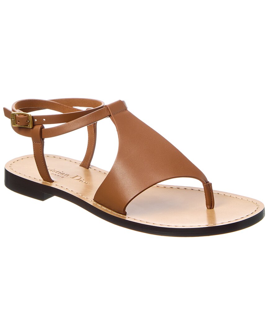 Dior Shoe Sun Sandal Leather Brown Shoes