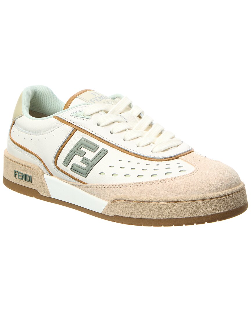 Fendi Shoe Match & Sneaker 2 Leather Suede White Shoes