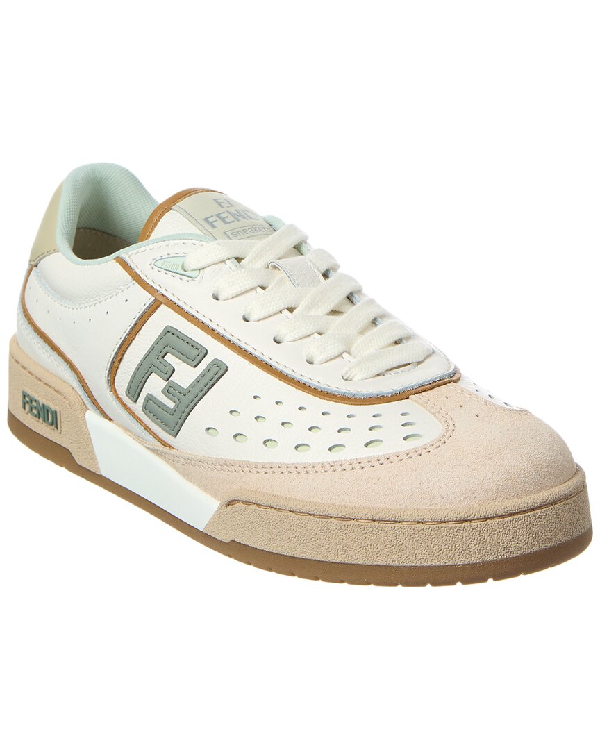 Fendi Shoe Match & Sneaker 3 Leather Suede White Shoes