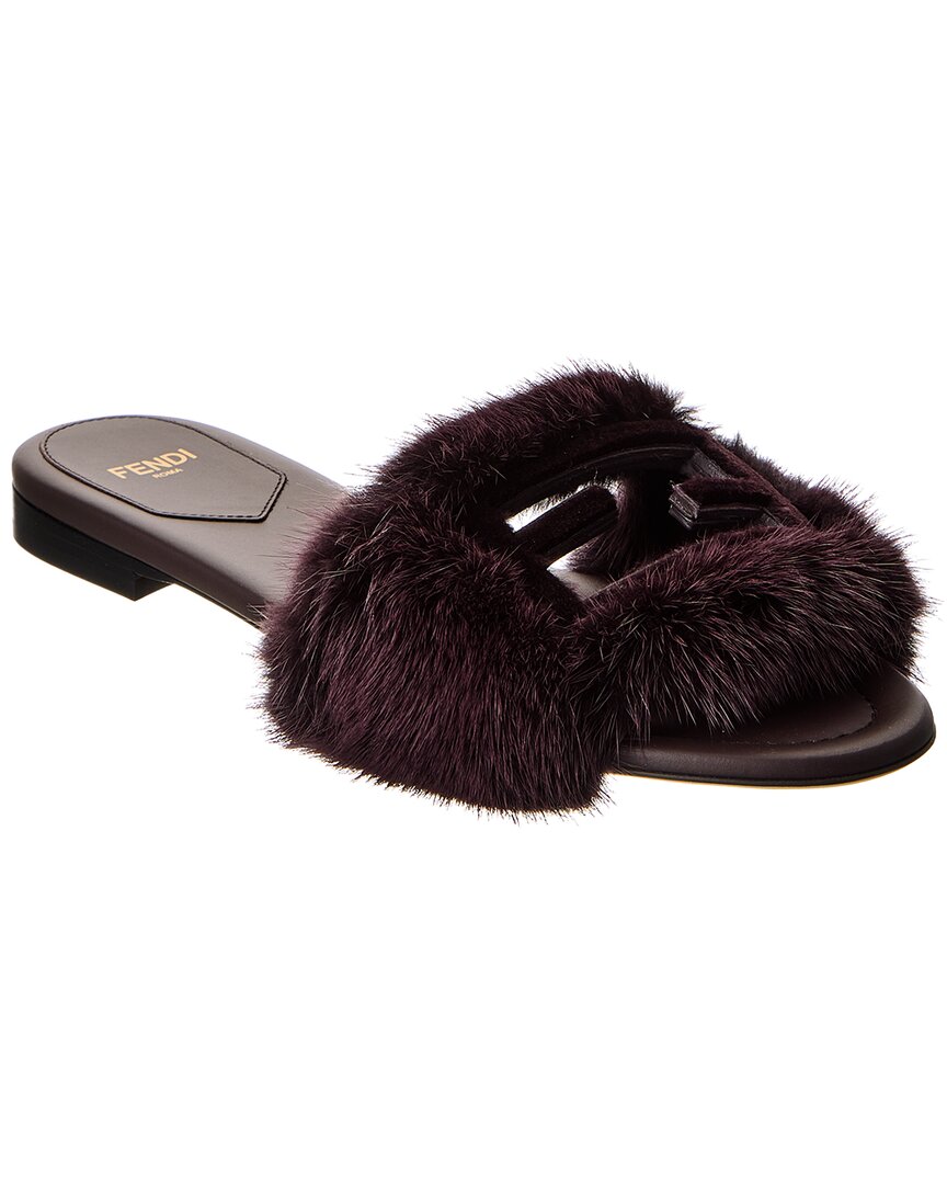 Fendi Shoe Ff Sandal Purple Shoes