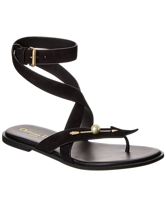 Dior Shoe D-Vinity Sandal Suede Black Shoes