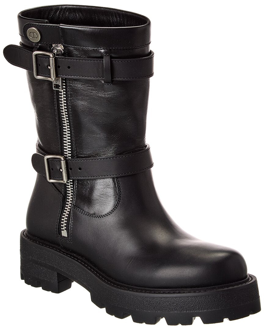 Dior Shoe D-Major Boot Leather Black Shoes