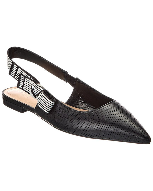 Dior Sling Bag Toujours Slingback Flat Leather Black Shoes