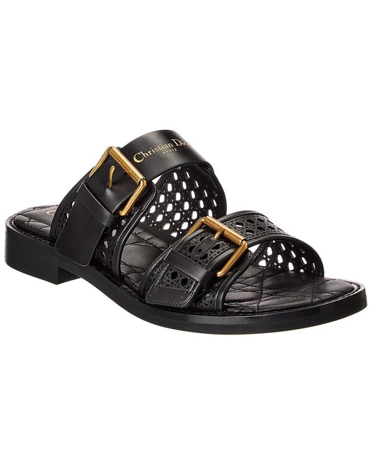 Dior Shoe D-Avenue Sandal 2 Leather Black Shoes