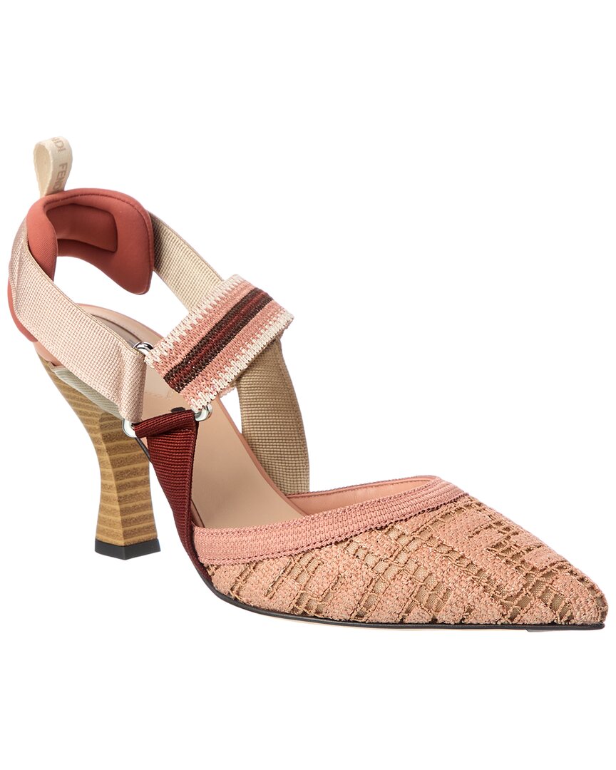 Fendi Sling Bag Colibri Ff Slingback Pump Pink Embroidered Shoes