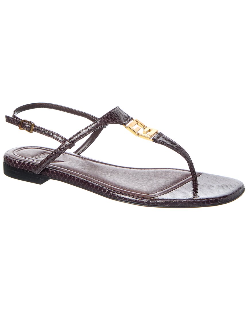 Fendi Shoe Ffold Snakeskin Sandal Brown Shoes
