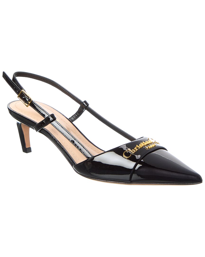 Dior Sling Bag My Slingback Pump Patent Black Shoes