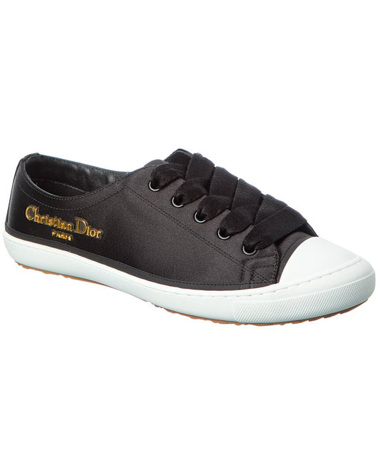 Dior Shoe Lucky Sneaker Satin Black Shoes