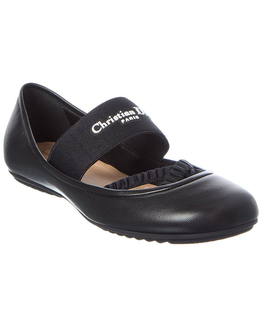 Dior Shoe Shade Flat Leather Black Shoes
