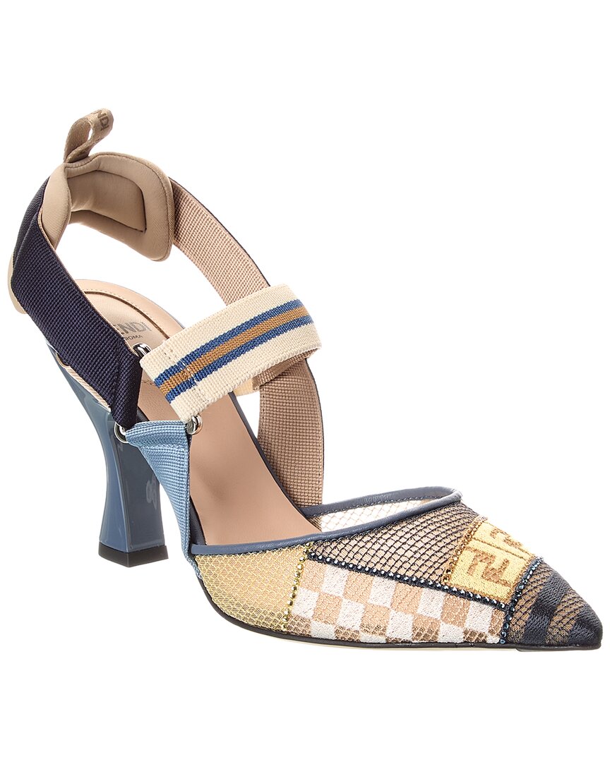 Fendi Shoe Colibri Lite Mesh & Pump Leather Blue Shoes
