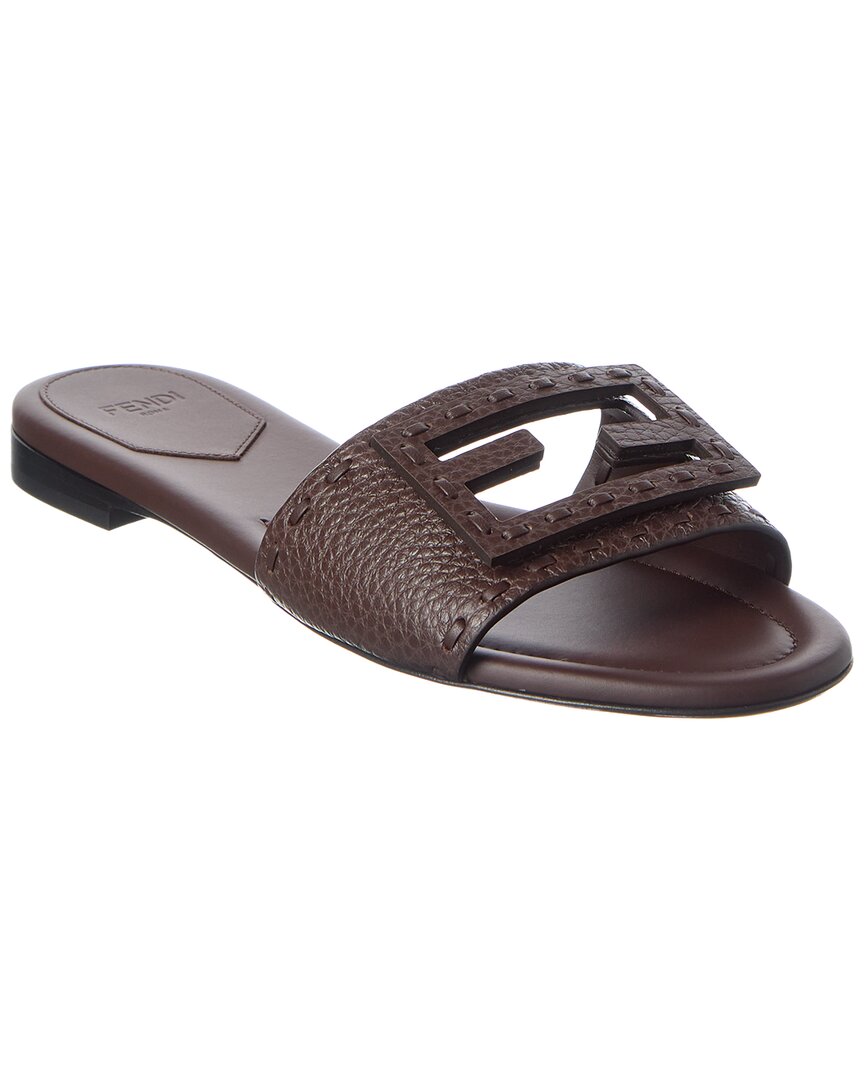 Fendi Shoe Ff Baguette Sandal 6 Leather Brown Shoes