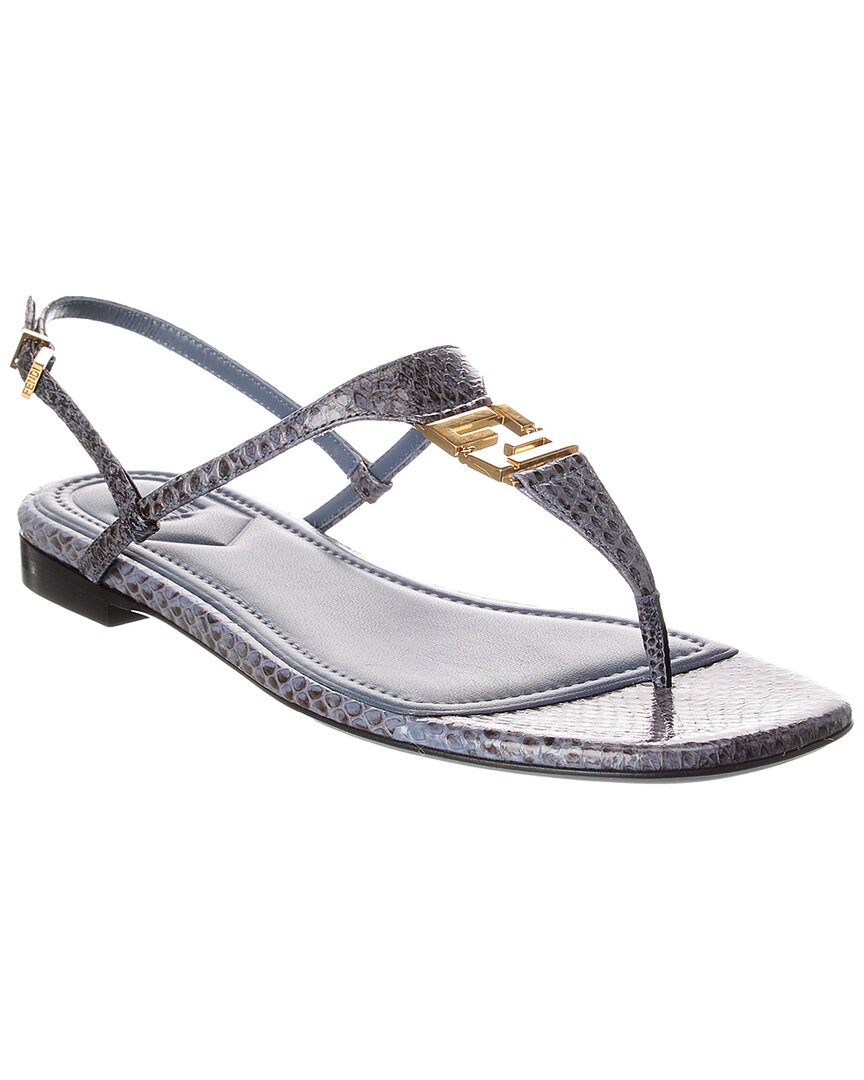 Fendi Shoe Ffold Snakeskin Sandal 2 Blue Shoes