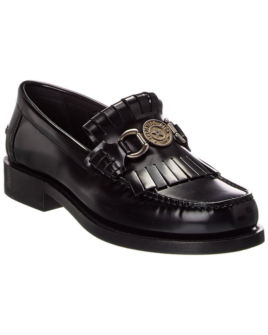 Dior Shoe Emblem Loafer Leather Black Shoes