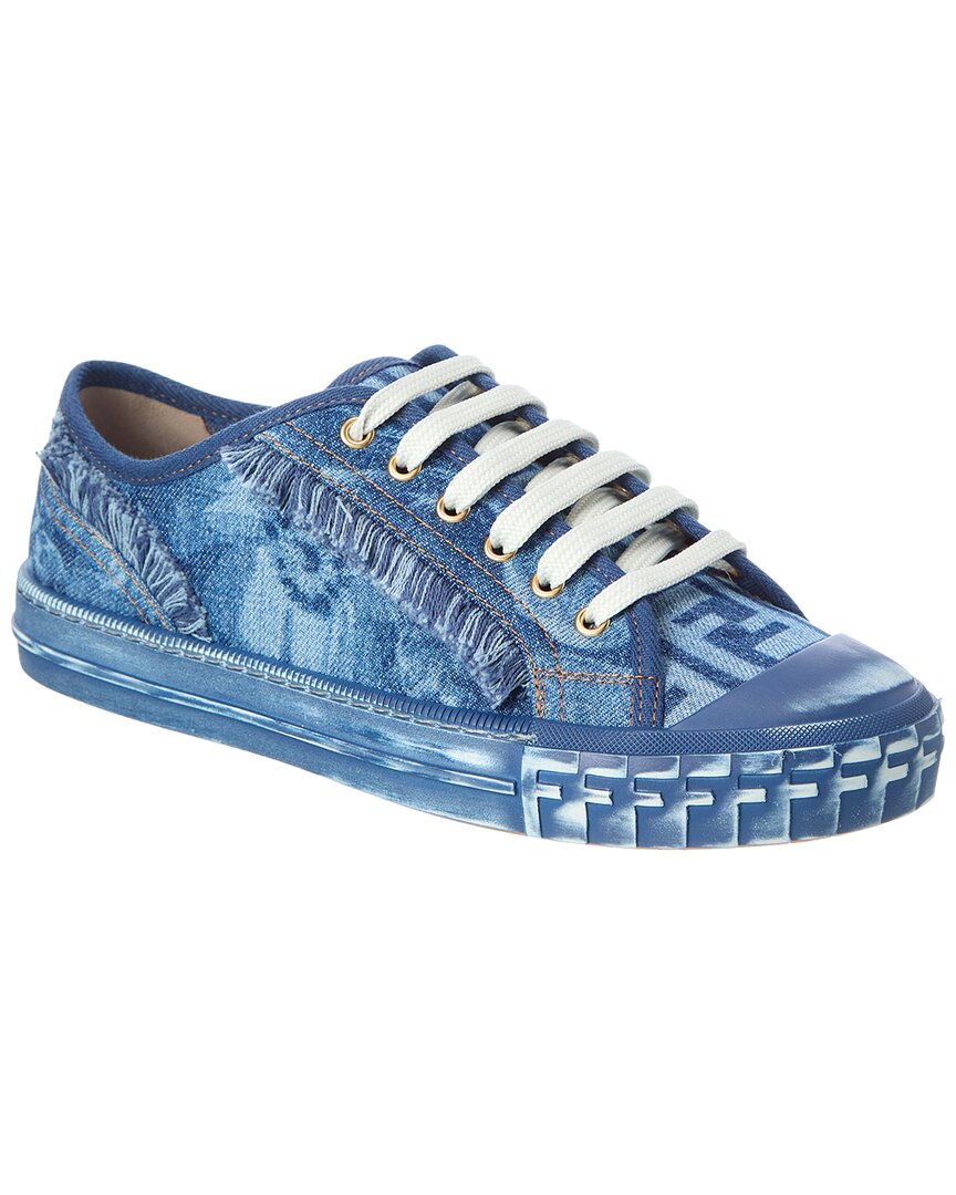 Fendi Shoe Domino Sneaker 2 Denim Blue Shoes