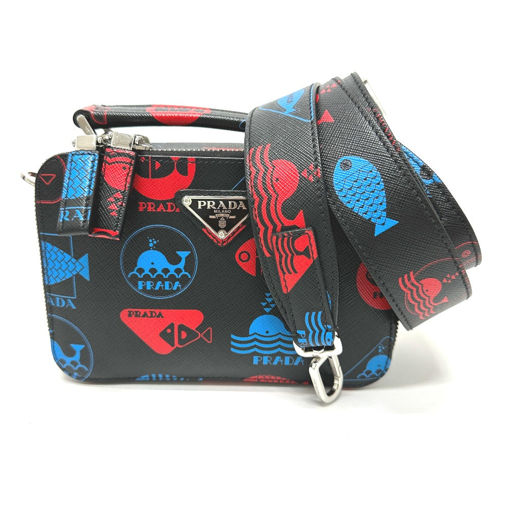 Shoulder Bag Safiano Whale Whale Mens Leather Black