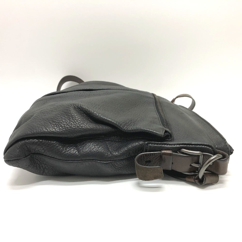 Shoulder Bag Front Pocket Women Leather Black