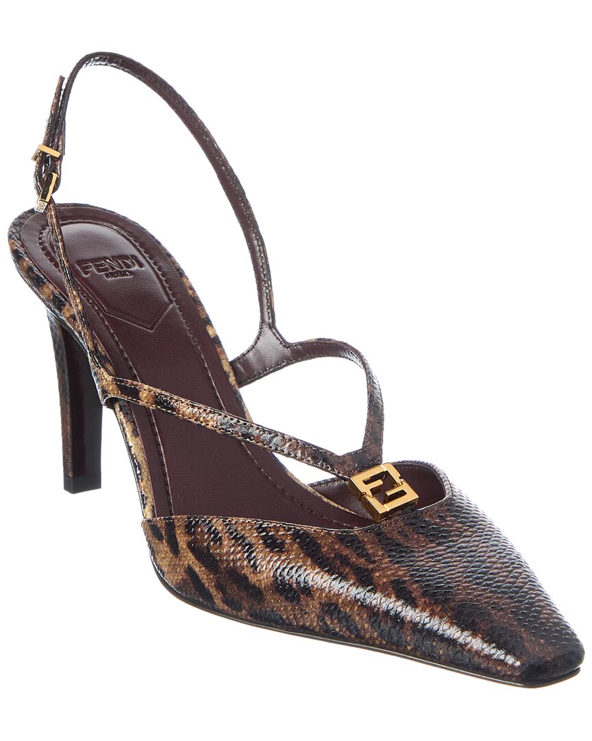 Fendi Sling Bag Ffold Snakeskin Slingback Pump 3 Shoes