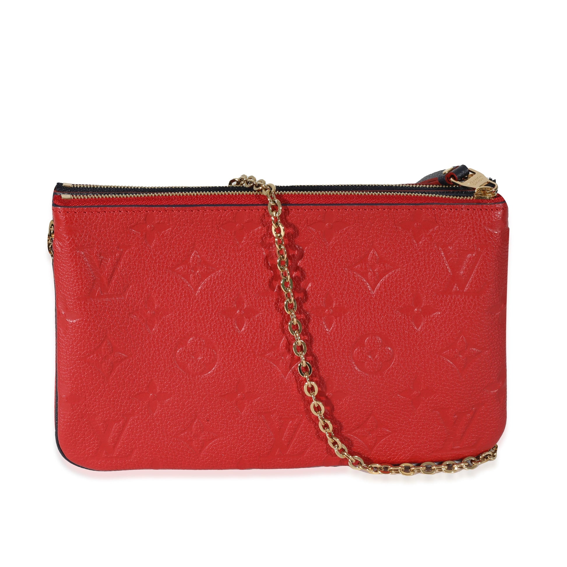 Louis Vuitton Marine Rouge Empreinte Double Zip Clutch Bag