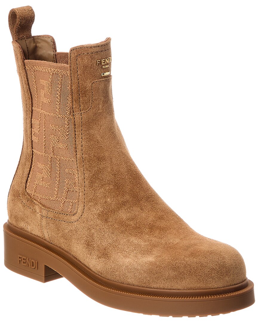 Fendi Shoe Filo Biker Boot 2 Suede Brown Shoes