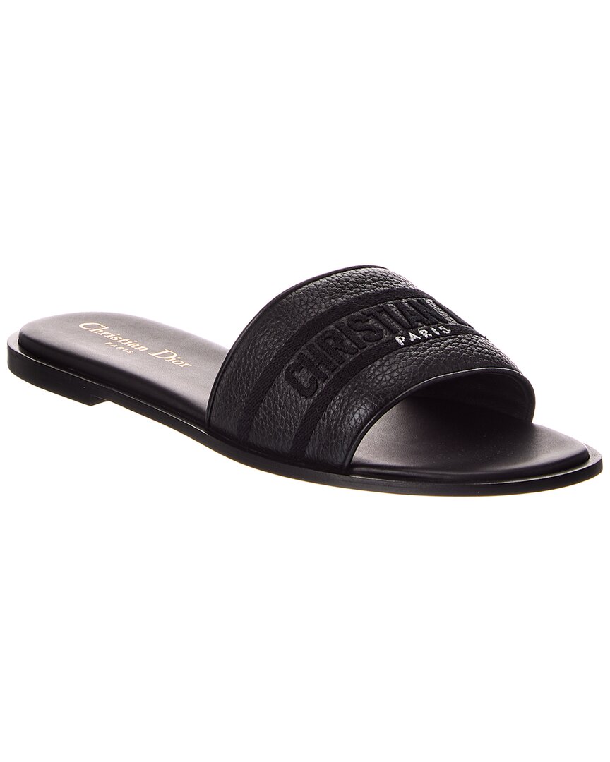 Dior Shoe Dway Sandal Leather Black Shoes