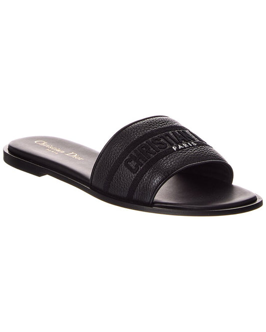 Dior Shoe Dway Sandal Leather Black Shoes