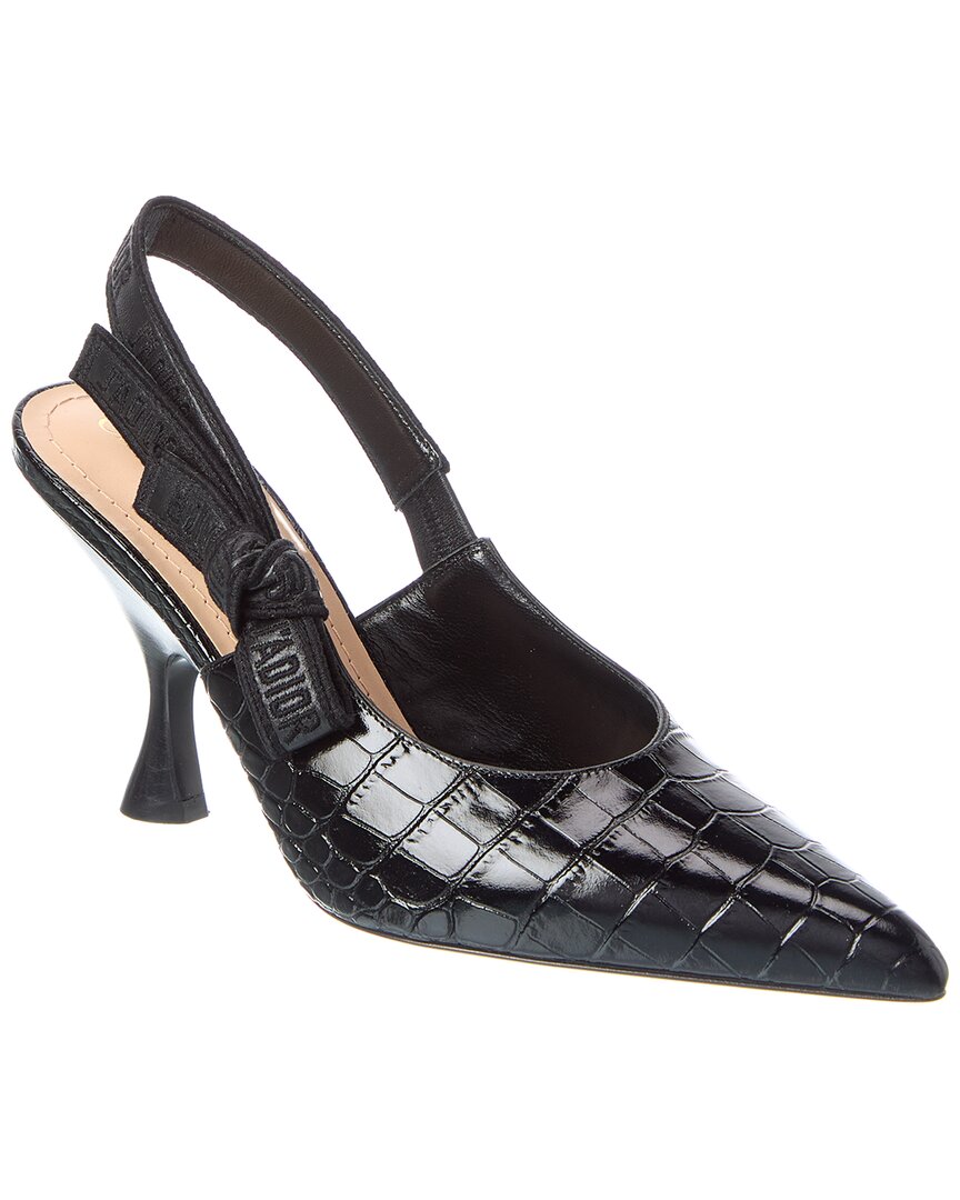 Dior Sling Bag J'a Slingback Pump Leather Black Shoes