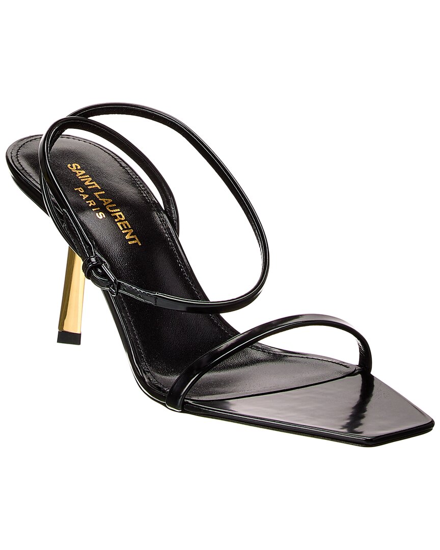 YSL Saint Laurent Lidya 75 Sandal Leather Black Shoes
